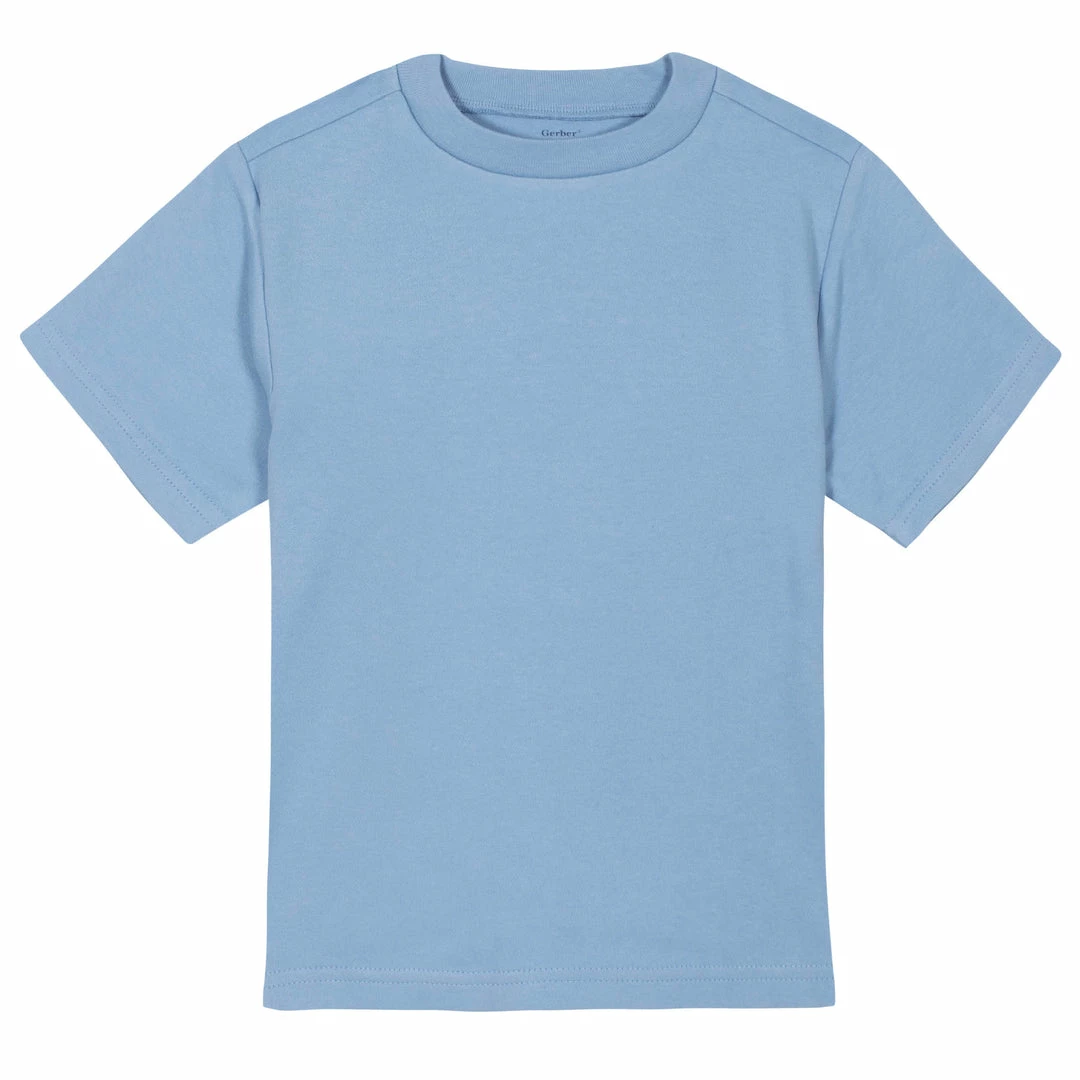 Outlet 🛒 Gerber® Premium Short Sleeve Tee 👚 Shirt - Light Blue Solid Essentials ⌛ 1 Gerber® Premium Short Sleeve Tee Shirt - Light Blue Solid Essentials