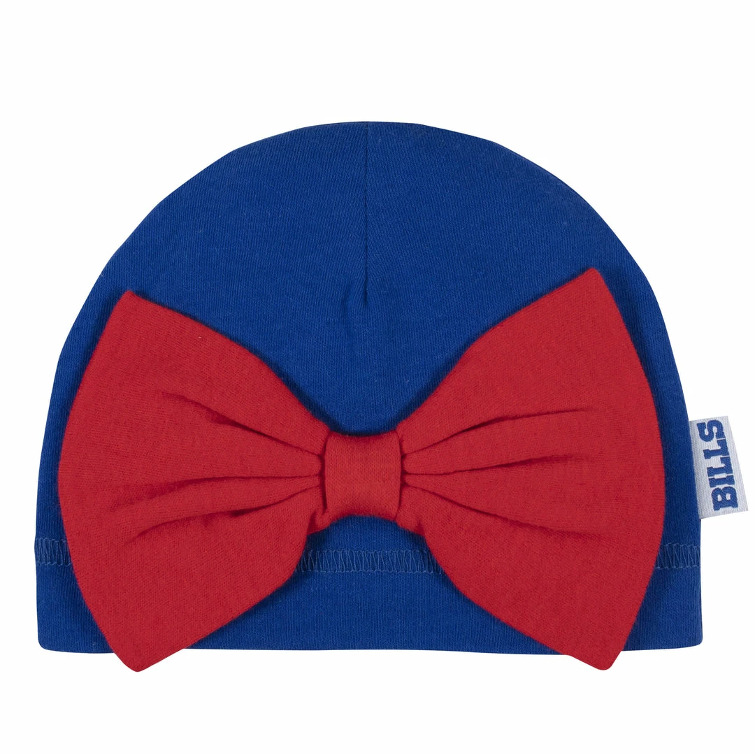 Budget 🥰 NFL Buffalo Bills Baby 👧 Girls Bodysuit, Pant, And Cap Set 🥰 4 NFL Buffalo Bills Baby Girls Bodysuit, Pant, And Cap Set