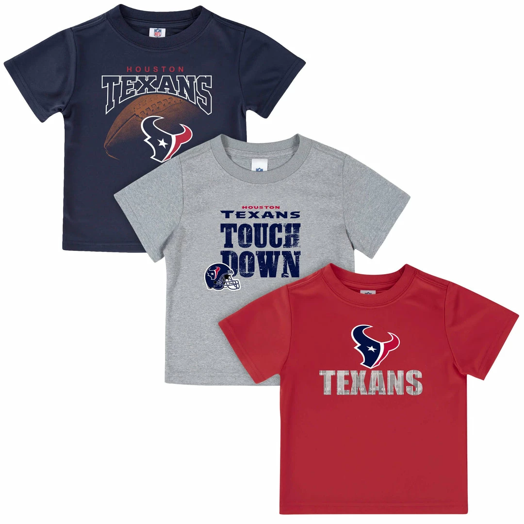 Outlet 🥰 NFL Houston Texans 3-Pack Toddler Boys Short Sleeve Tee 👕 Shirts 👏 1 NFL Houston Texans 3-Pack Toddler Boys Short Sleeve Tee Shirts
