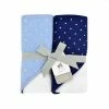 Just Born 2-Pack Boys Navy Star Hooded Towels BabyPreemie - 24M