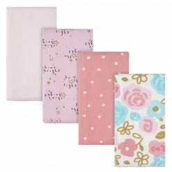 Gerber® BabyPreemie - 24M 4-Pack Girls Princess Flannel Burp Cloths