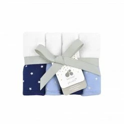 Just Born 4-Pack Baby & Toddler Boys Stars Woven Washcloths BabyPreemie - 24M