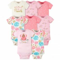 Gerber® 8-Pack Baby Girls Princess Short Sleeve Onesies® Bodysuits