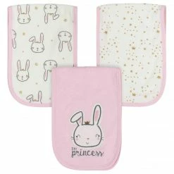 Gerber® 3-Pack Baby Girls Princess Terry Burp Cloths
