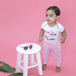 2-Piece Baby Girls Flamingo Onesies® Brand Bodysuit And Active Pant Set