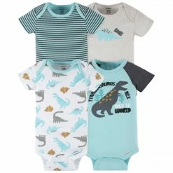 Gerber® 4-Pack Baby Boys Dino Blues Short Sleeve Onesies® Bodysuits
