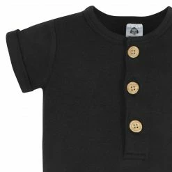 Gerber® See What's New 2-Pack Baby Boys Fossils & Black Short Sleeve Rompers