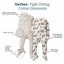Gerber® 2-Pack Baby & Toddler Girls Bunny Snug Fit Footed Cotton Pajamas
