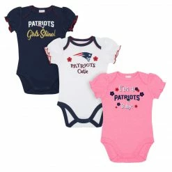 NFL New England Patriots Baby Girls Short Sleeve Bodysuits BabyPreemie - 24M
