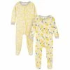Gerber® See What's New 2-Pack Baby & Toddler Girls Lemon Squeeze Snug Fit Footed Cotton Pajamas