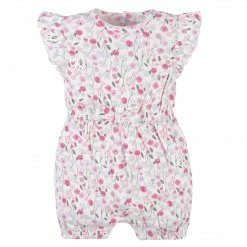 Gerber® BabyPreemie - 24M Baby Girls Comfy Stretch Roses & Bunnies Romper