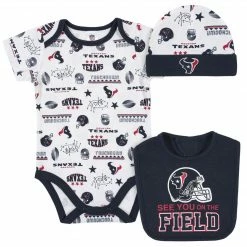 NFL Houston Texans 3-Piece Baby Boys Bodysuit, Bib, And Cap Set