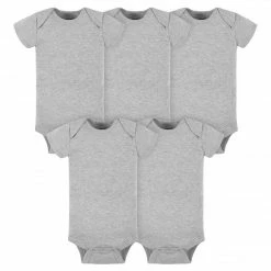 Gerber® 5-Pack Baby Heather Grey Onesies® Bodysuits BabyPreemie - 24M