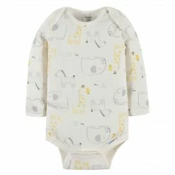 Gerber® 3-Pack Baby Neutral Baby Safari Long Sleeve Onesies® Bodysuits