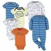 BabyPreemie - 24M 6-Piece Baby Boys Dog Onesies® Brand Bodysuits & Sleep 'n Plays Set