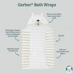 Best Sale ⭐ Gerber® Baby 👧 Girls Bunny Ballerina Hooded Bath Wrap 🛒 9 Gerber® Baby Girls Bunny Ballerina Hooded Bath Wrap
