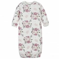 Gerber® 4-Piece Organic Baby Girls Floral Gowns & Caps