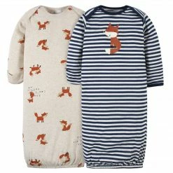 Gerber® 2-Pack Baby Boys Fox Gowns