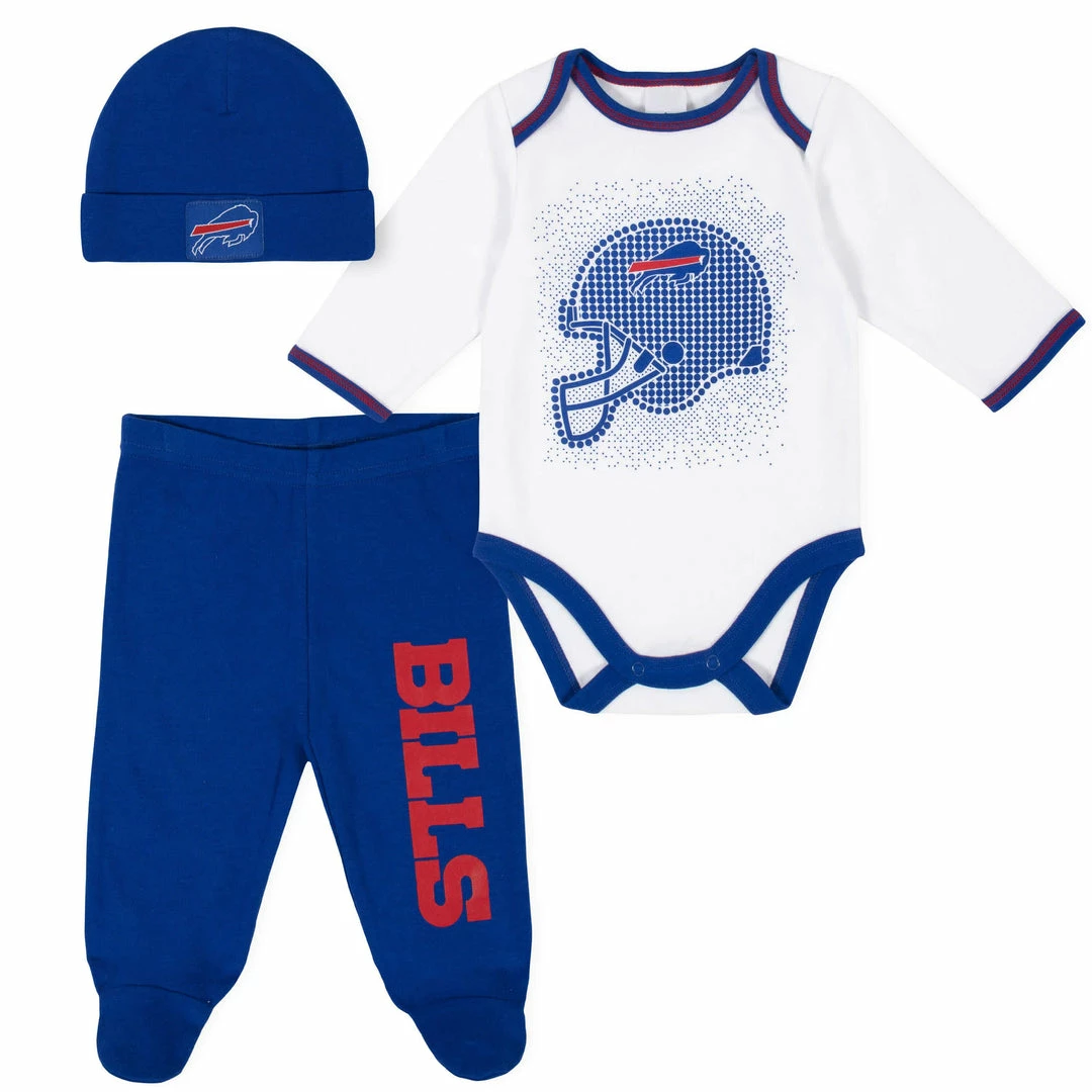 Best Sale ⭐ NFL Buffalo Bills 3-Piece Baby Boys Bodysuit, Pant, And Cap Set BabyPreemie - 24M 🎉 1 NFL Buffalo Bills 3-Piece Baby Boys Bodysuit, Pant, And Cap Set BabyPreemie - 24M