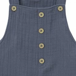 Gerber® Kids BabyPreemie - 24M Infant & Toddler Neutral Slate Blue Gauze Shortall