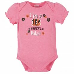 NFL Cincinnati Bengals Baby Girls Short Sleeve Bodysuits
