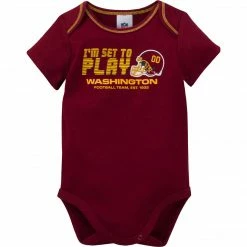 NFL 3-Pack Baby Boys Washington Short Sleeve Bodysuits BabyPreemie - 24M