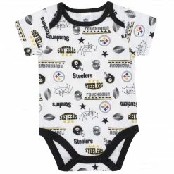 NFL BabyPreemie - 24M Pittsburgh Steelers 3-Piece Baby Boys Bodysuit, Bib, And Cap Set