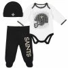 NFL BabyPreemie - 24M New Orleans Saints 3-Piece Baby Boys Bodysuit, Pant, And Cap Set