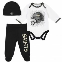NFL BabyPreemie - 24M New Orleans Saints 3-Piece Baby Boys Bodysuit, Pant, And Cap Set