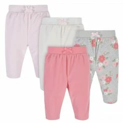 Gerber® 4-Pack Baby Girls Floral Microfleece Pants