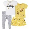Gerber® 4-Piece Infant & Toddler Girls Bee Garden Tees, Skort & Pants Set