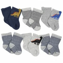 Gerber® 6-Pack Baby Boys Dino Wiggle Proof® Socks BabyPreemie - 24M