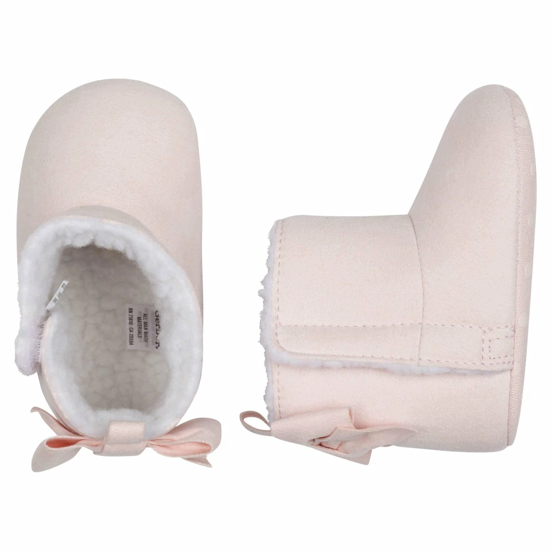 Flash Sale 🧨 Gerber® BabyPreemie - 24M Baby 👧 Girls Pink Bow Faux Suede 🥾 Boots 🔔 4 Gerber® BabyPreemie - 24M Baby Girls Pink Bow Faux Suede Boots