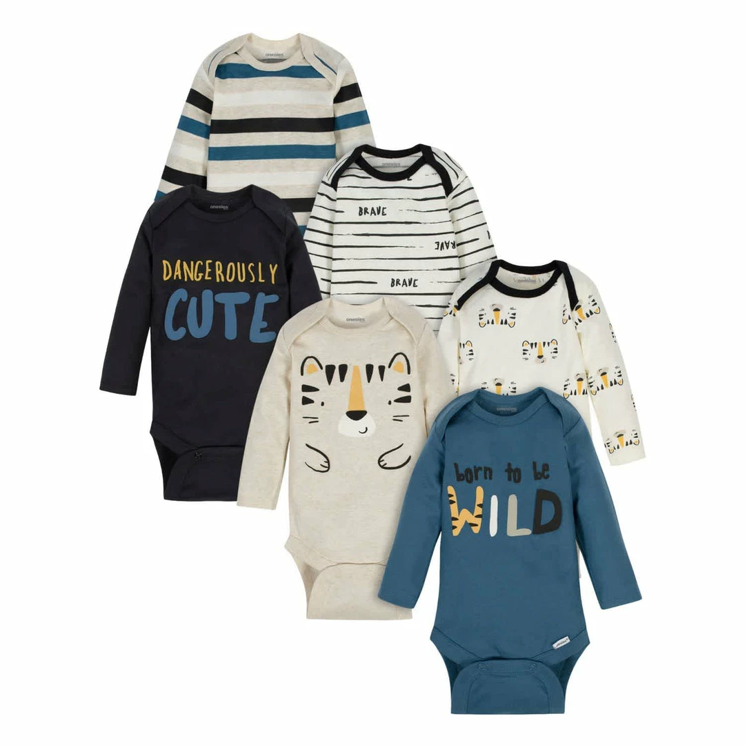 Wholesale 😀 BabyPreemie - 24M 6-Pack Baby Boys Tiger Long Sleeve Onesies® Brand Bodysuits 👍 1 BabyPreemie - 24M 6-Pack Baby Boys Tiger Long Sleeve Onesies® Brand Bodysuits