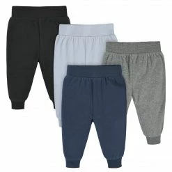 Gerber® 4-Pack Baby Boys Navy & Gray Microfleece Pants