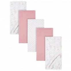 Gerber® 5-Pack Baby Girls Critters Flannel Receiving Blankets BabyPreemie - 24M