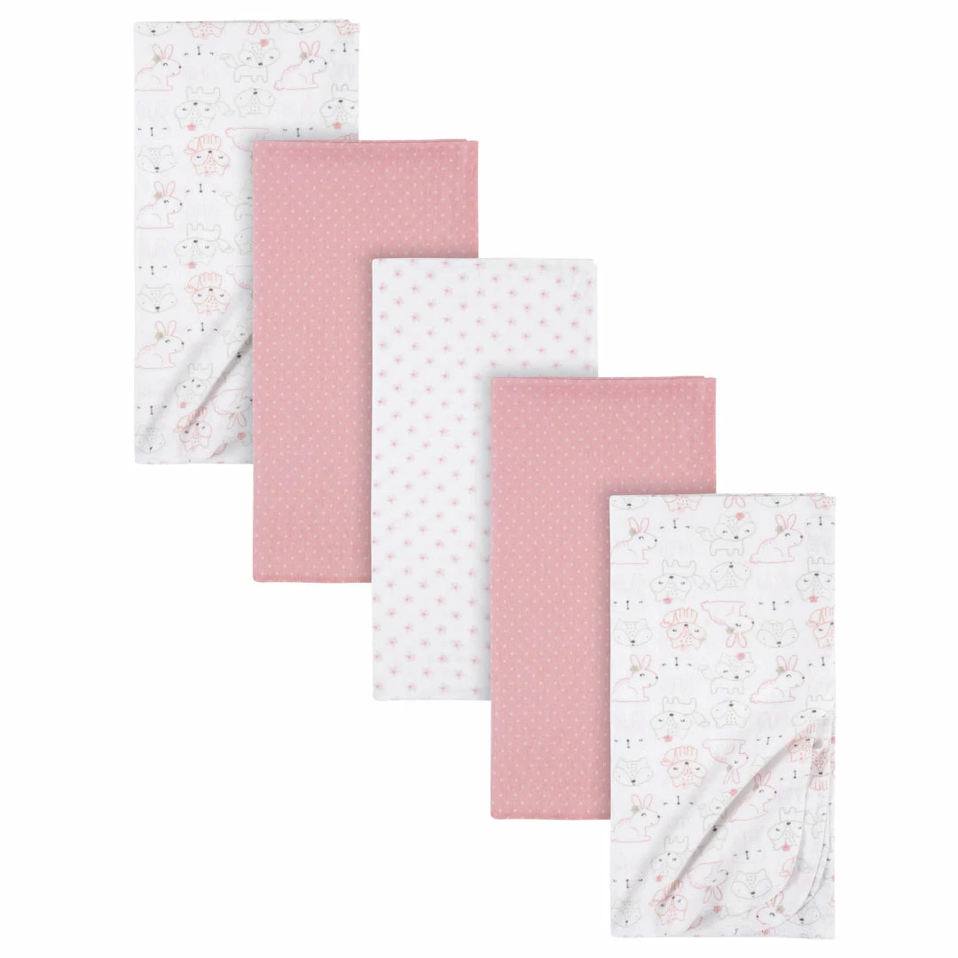 Wholesale 🎁 Gerber® 5-Pack Baby 👧 Girls Critters Flannel Receiving Blankets BabyPreemie - 24M ⭐ 1 Gerber® 5-Pack Baby Girls Critters Flannel Receiving Blankets BabyPreemie - 24M