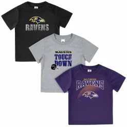 NFL Baltimore Ravens 3-Pack Boys Short Sleeve Tee Shirts
