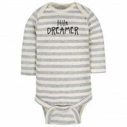 Gerber® 2-Pack Organic Baby Neutral Happy Long Sleeve Onesies® Bodysuits