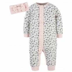 Gerber® 2-Piece Baby Girls Purrfectly Cute Coverall & Headband Set