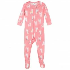Gerber® 4-Pack Baby & Toddler Girls Llamas & Love Snug Fit Footed Cotton Pajamas BabyPreemie - 24M