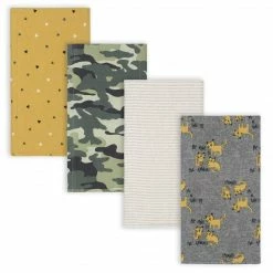Gerber® BabyPreemie - 24M 4-Pack Baby Boys Tiger Flannel Burp Cloths