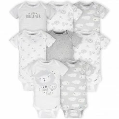 Gerber® 8-Pack Baby Neutral Sheep Short Sleeve Onesies® Bodysuits