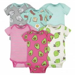 Gerber® BabyPreemie - 24M 6-Pack Baby Breakfast & Pink Avocados Onesies® Bodysuits