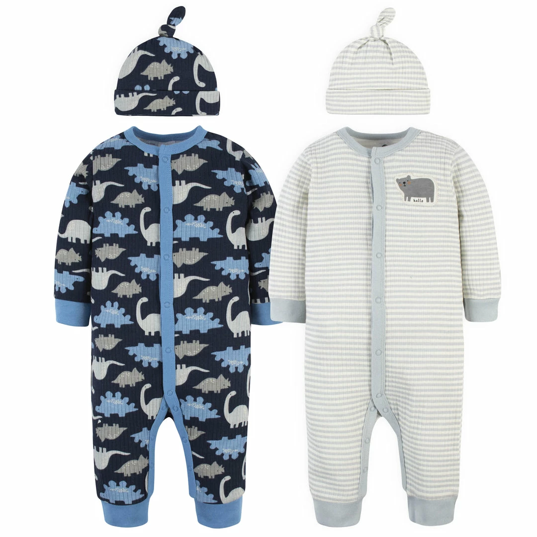 Coupon 😀 Gerber® BabyPreemie - 24M 4-Piece Baby Boys Dino & Bear Coveralls & Cap Set ✨ 1 Gerber® BabyPreemie - 24M 4-Piece Baby Boys Dino & Bear Coveralls & Cap Set