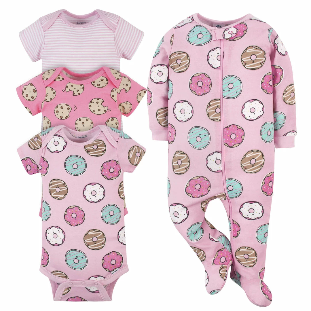 Coupon 🧨 Gerber® 4-Piece Baby Cookies & Donuts Onesies® Bodysuit & Sleep 'N Play Set 👍 1 Gerber® 4-Piece Baby Cookies & Donuts Onesies® Bodysuit & Sleep 'N Play Set