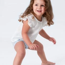 Gerber® Kids Infant & Toddler Girls Striped Gauze Flutter Sleeve Top BabyPreemie - 24M