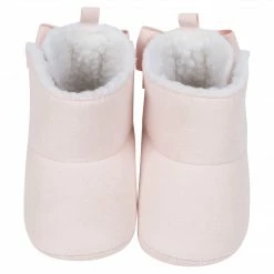 Gerber® BabyPreemie - 24M Baby Girls Pink Bow Faux Suede Boots