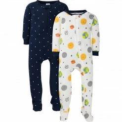 Gerber® BabyPreemie - 24M 2-Pack Baby & Toddler Boys Earth Snug Fit Footed Cotton Pajamas