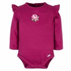 Gerber® 3-Piece Baby Girls Burgundy Garden Onesies® Bodysuit, Pants & Headband Set See What's New